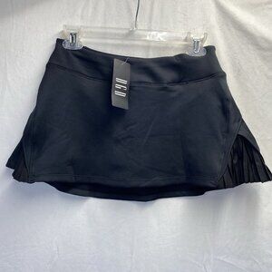 DGD Inner Short Mid-Waisted Athletic Tennis Skirt Women Small Black Stretch New